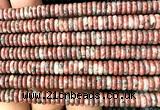 CRB6526 15 inches 2*6mm rondelle red sesame jasper beads