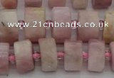 CRB653 15.5 inches 6*12mm tyre pink kunzite gemstone beads