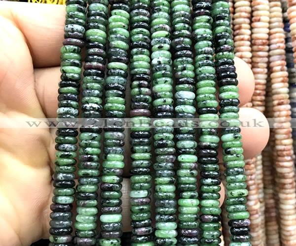 CRB6555 15 inches 2*6mm rondelle ruby zoisite gemstone beads