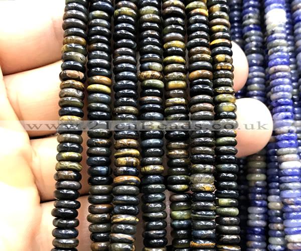 CRB6572 15 inches 2*6mm rondelle blue tiger eye beads wholesale