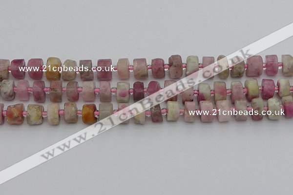 CRB658 15.5 inches 6*10mm tyre pink tourmaline gemstone beads