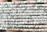 CRB6612 15 inches 2*4mm faceted heishi white howlite turquoise beads