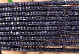 CRB6616 15 inches 2*4mm faceted heishi blue goldstone beads