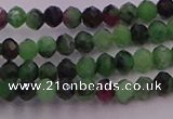 CRB702 15.5 inches 2.5*3mm faceted rondelle ruby zoisite beads