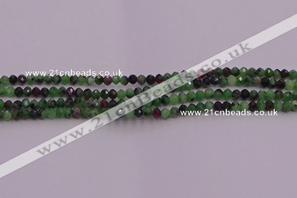 CRB702 15.5 inches 2.5*3mm faceted rondelle ruby zoisite beads