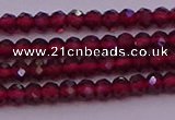 CRB704 15.5 inches 2*3mm faceted rondelle red garnet beads