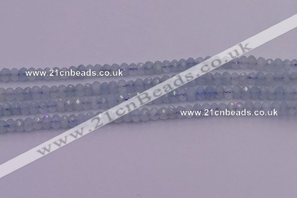 CRB711 15.5 inches 2.5*4mm faceted rondelle aquamarine beads