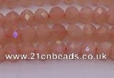 CRB714 15.5 inches 3*4mm faceted rondelle peach moonstone beads