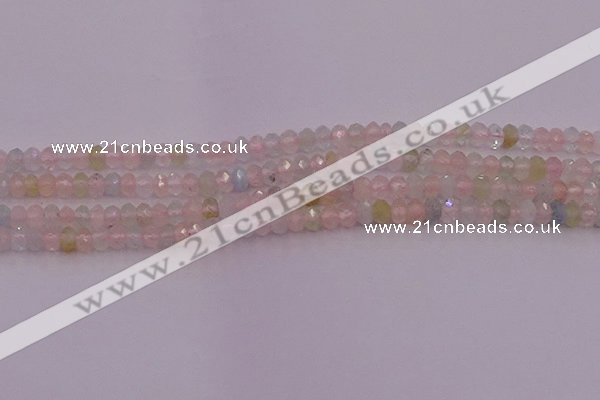 CRB716 15.5 inches 2.5*4mm faceted rondelle morganite beads