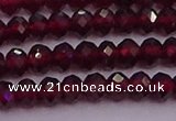 CRB718 15.5 inches 3*4mm faceted rondelle red garnet beads