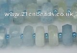 CRB802 15.5 inches 6*10mm faceted rondelle aquamarine beads