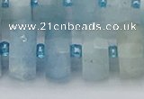 CRB806 15.5 inches 8*18mm faceted rondelle aquamarine beads