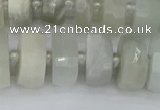 CRB812 15.5 inches 8*14mm faceted rondelle grey moonstone beads