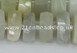 CRB814 15.5 inches 8*18mm faceted rondelle grey moonstone beads