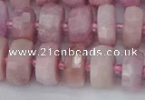 CRB827 15.5 inches 7*12mm faceted rondelle kunzite beads