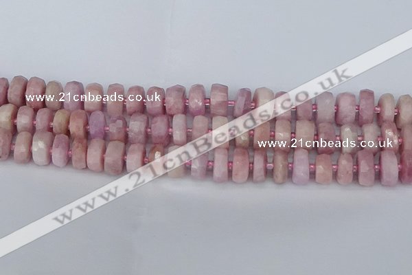 CRB827 15.5 inches 7*12mm faceted rondelle kunzite beads