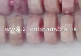 CRB830 15.5 inches 8*18mm faceted rondelle kunzite beads