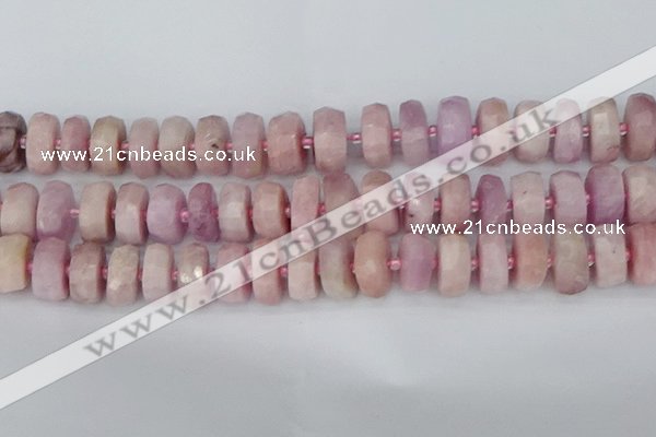 CRB830 15.5 inches 8*18mm faceted rondelle kunzite beads