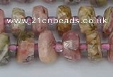 CRB834 15.5 inches 6*10mm faceted rondelle rhodochrosite beads