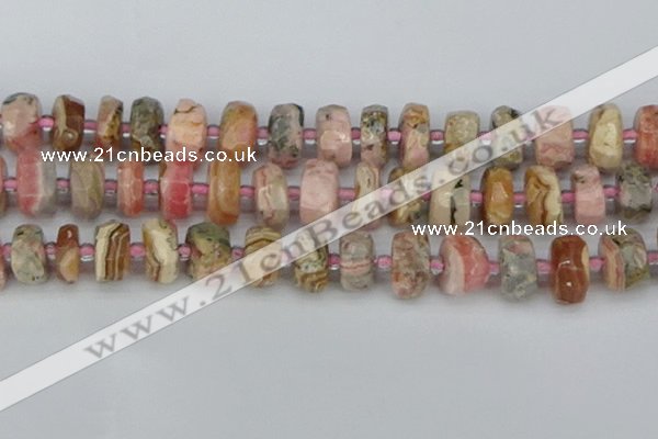 CRB838 15.5 inches 8*18mm faceted rondelle rhodochrosite beads