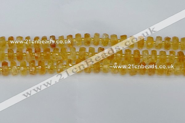 CRB842 15.5 inches 6*10mm faceted rondelle citrine beads