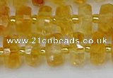 CRB843 15.5 inches 7*12mm faceted rondelle citrine beads