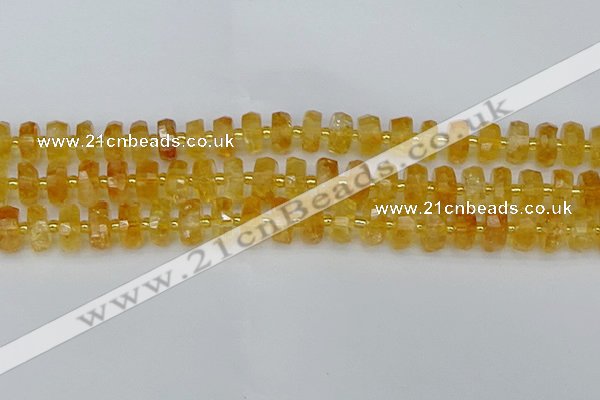 CRB843 15.5 inches 7*12mm faceted rondelle citrine beads