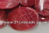 CRC09 16 inches 30*40mm oval rhodochrosite gemstone beads wholesale