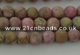 CRC1001 15.5 inches 6mm round matte rhodochrosite gemstone beads