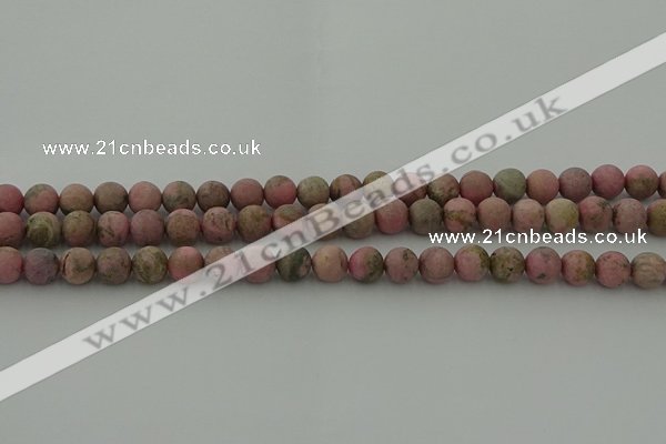 CRC1002 15.5 inches 8mm round matte rhodochrosite gemstone beads