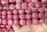 CRC1062 15.5 inches 14mm flat round rhodochrosite beads