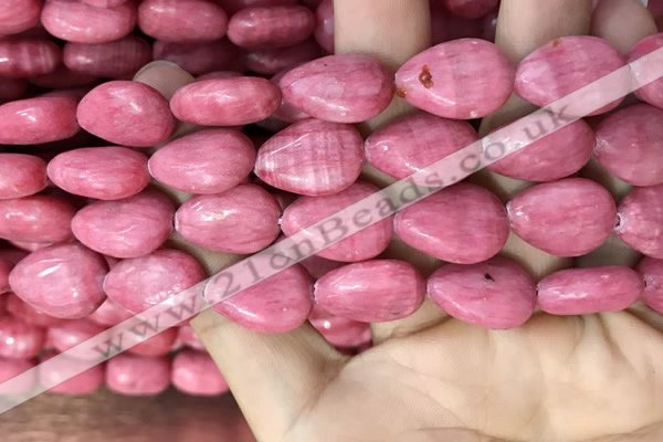 CRC1064 15.5 inches 13*18mm flat teardrop rhodochrosite beads