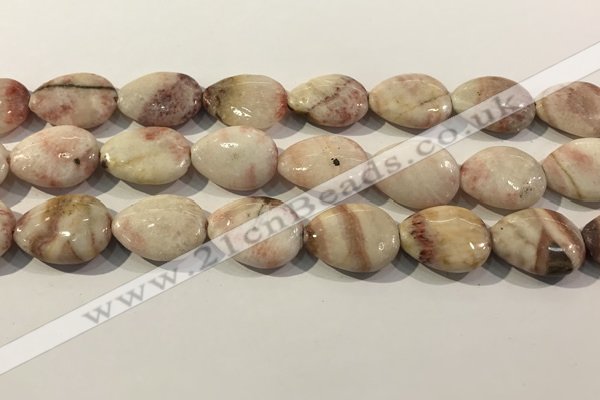 CRC1086 15.5 inches 18*25mm flat teardrop rhodochrosite beads