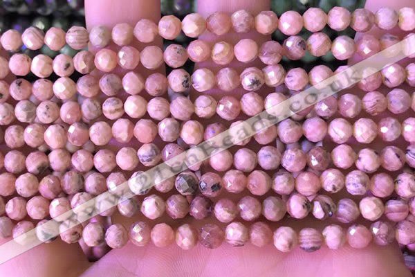 CRC1170 15.5 inches 5mm faceted round rhodochrosite gemstone beads