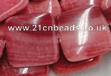 CRC15 16 inches 30*30mm square rhodochrosite beads wholesale