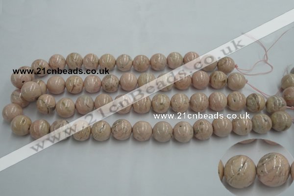 CRC155 15.5 inches 14mm round Argentina rhodochrosite beads