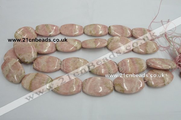 CRC157 15.5 inches 25*35mm flat drum Argentina rhodochrosite beads