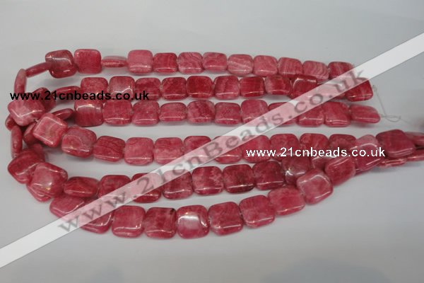 CRC28 15.5 inches 14*14mm square dyed rhodochrosite gemstone beads