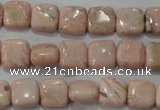 CRC301 15.5 inches 10*10mm square Peru rhodochrosite beads