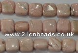 CRC301 15.5 inches 10*10mm square Peru rhodochrosite beads