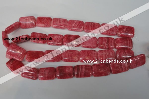 CRC34 15.5 inches 18*25mm rectangle dyed rhodochrosite gemstone beads