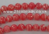 CRC402 15.5 inches 8mm faceted round synthetic rhodochrosite beads
