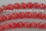 CRC402 15.5 inches 8mm faceted round synthetic rhodochrosite beads