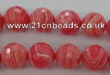 CRC404 15.5 inches 12mm faceted round synthetic rhodochrosite beads