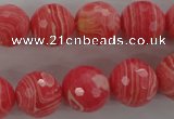 CRC405 15.5 inches 14mm faceted round synthetic rhodochrosite beads