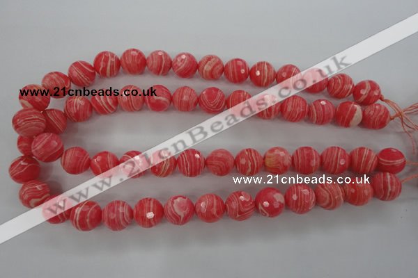 CRC405 15.5 inches 14mm faceted round synthetic rhodochrosite beads