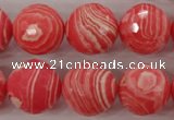 CRC406 15.5 inches 16mm faceted round synthetic rhodochrosite beads