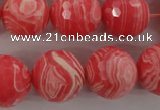 CRC407 15.5 inches 18mm faceted round synthetic rhodochrosite beads