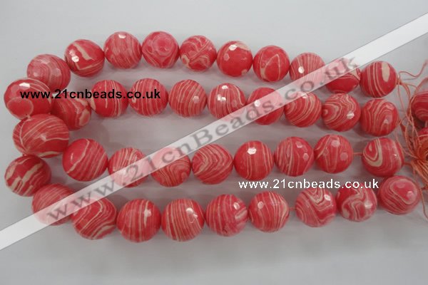 CRC408 15.5 inches 20mm faceted round synthetic rhodochrosite beads