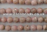 CRC451 15.5 inches 6mm faceted round Argentina rhodochrosite beads